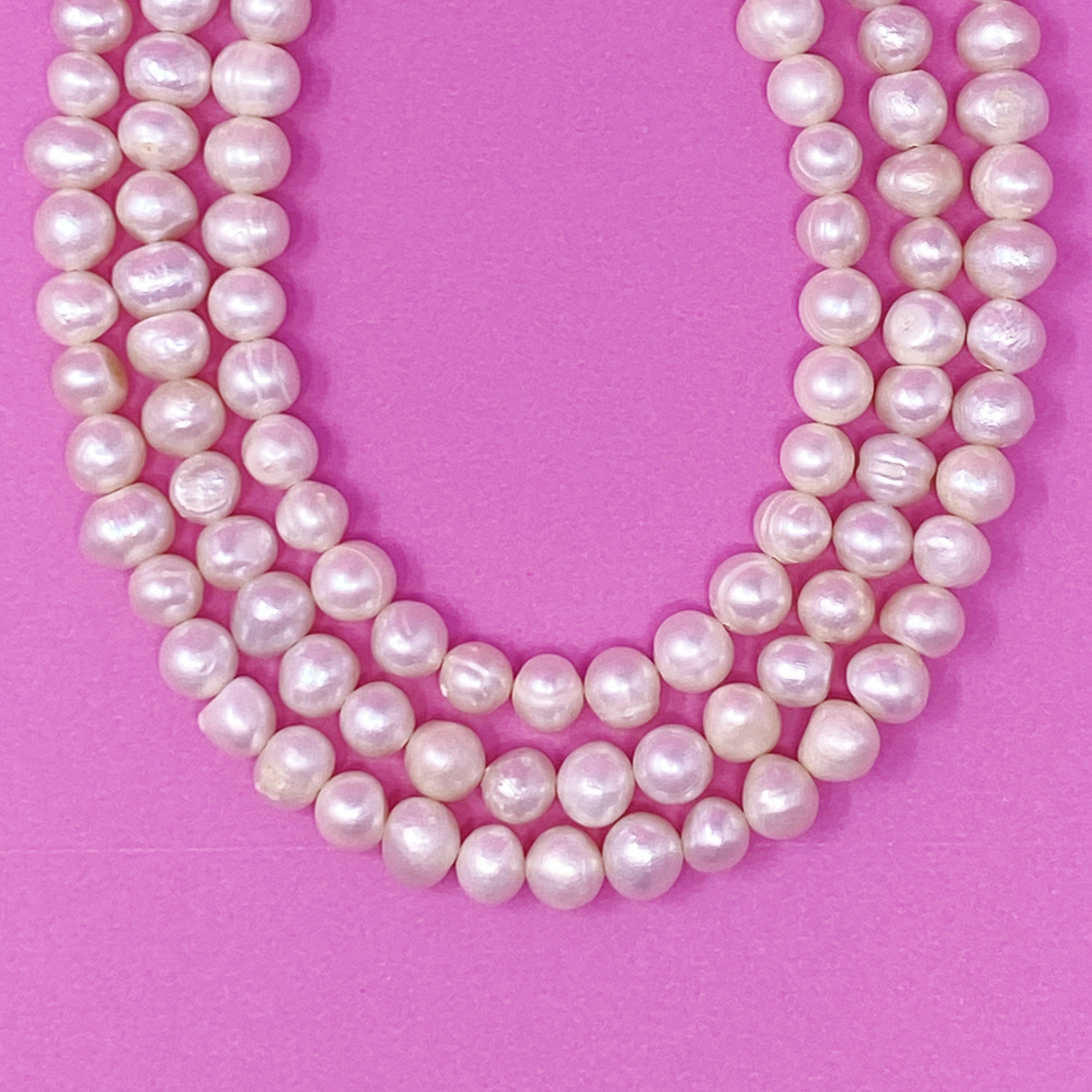 Three Strands Freshwater Pearl Necklace