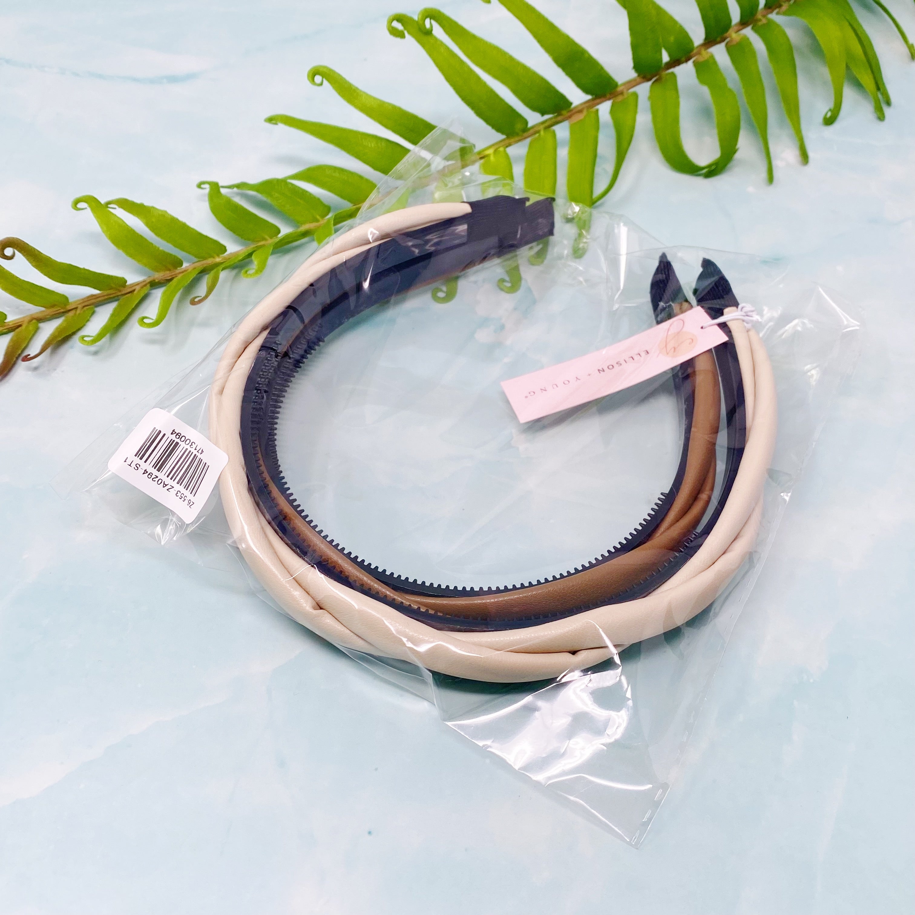 Vegan Leather Twisted Headband Set Of 2