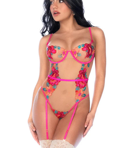 Sheer Mesh Bodysuit Mapale Wild Flower-0