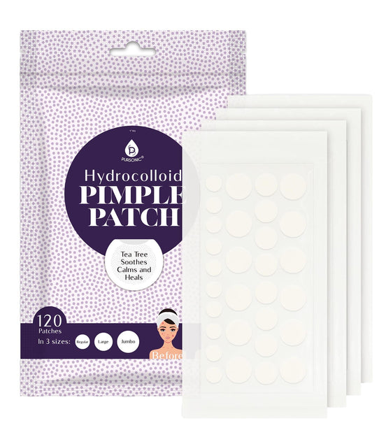 Hydrocolloid Pimple Patch, 120-Count, Multi Size Acne Solution