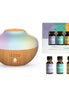 Pursonic Aromatherapy Diffuser & Essential Oil Set-Ultrasonic Top 3 Oils-300ml with 2 Mist Settings 7 Ambient Light Settings