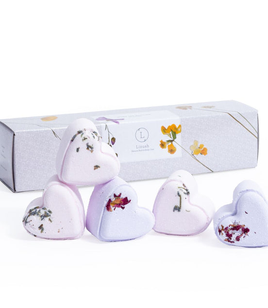 Set of 5 Heart Shaped Shower Steamers Package  - in a Gift Box - Can be personalized