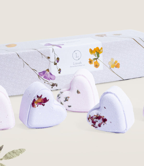Set of 5 Heart Shaped Shower Steamers Package  - in a Gift Box - Can be personalized