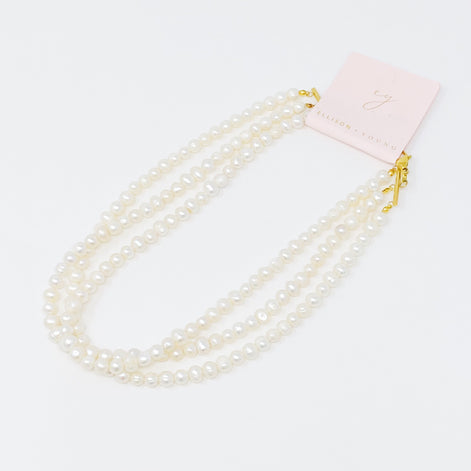Three Strands Freshwater Pearl Necklace