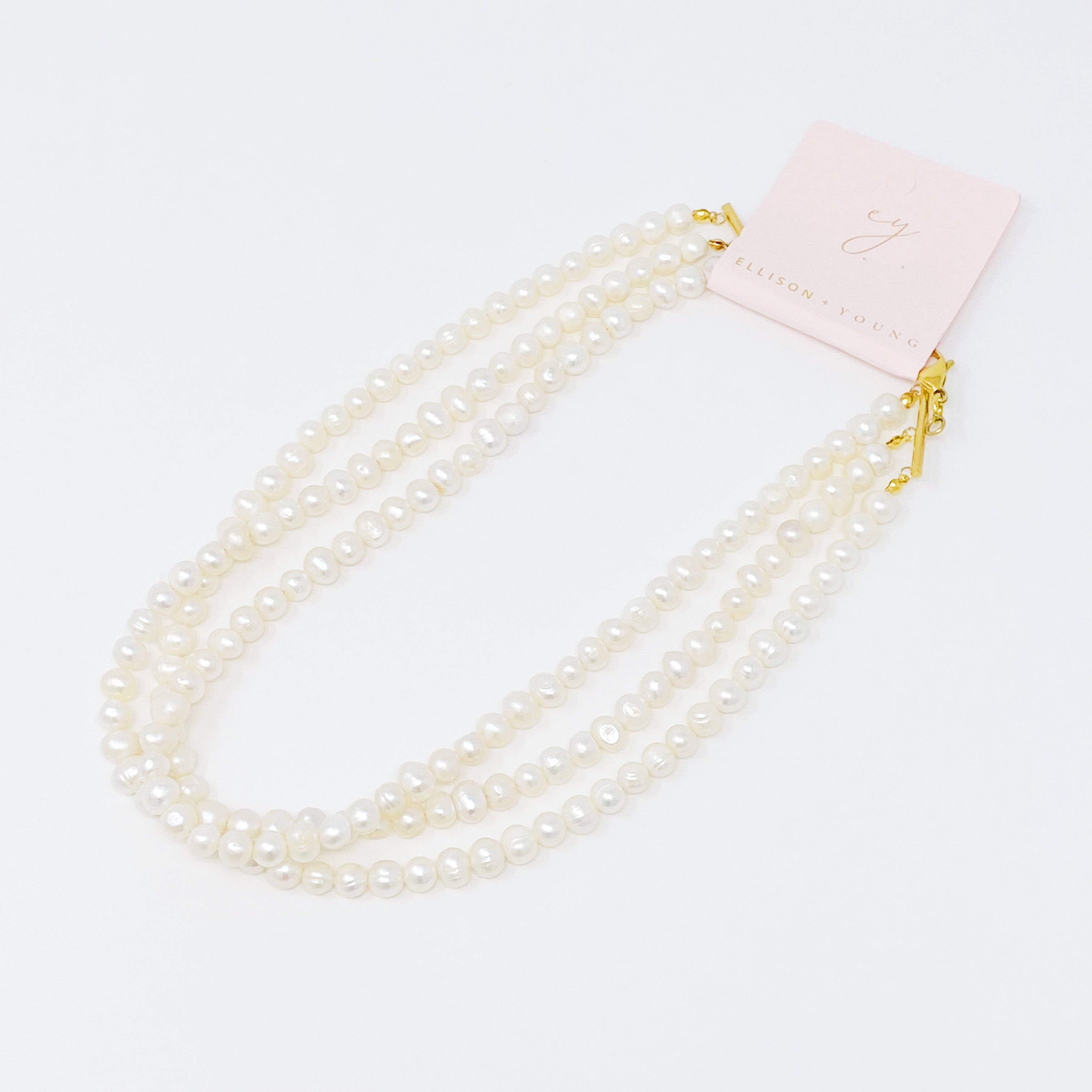 Three Strands Freshwater Pearl Necklace