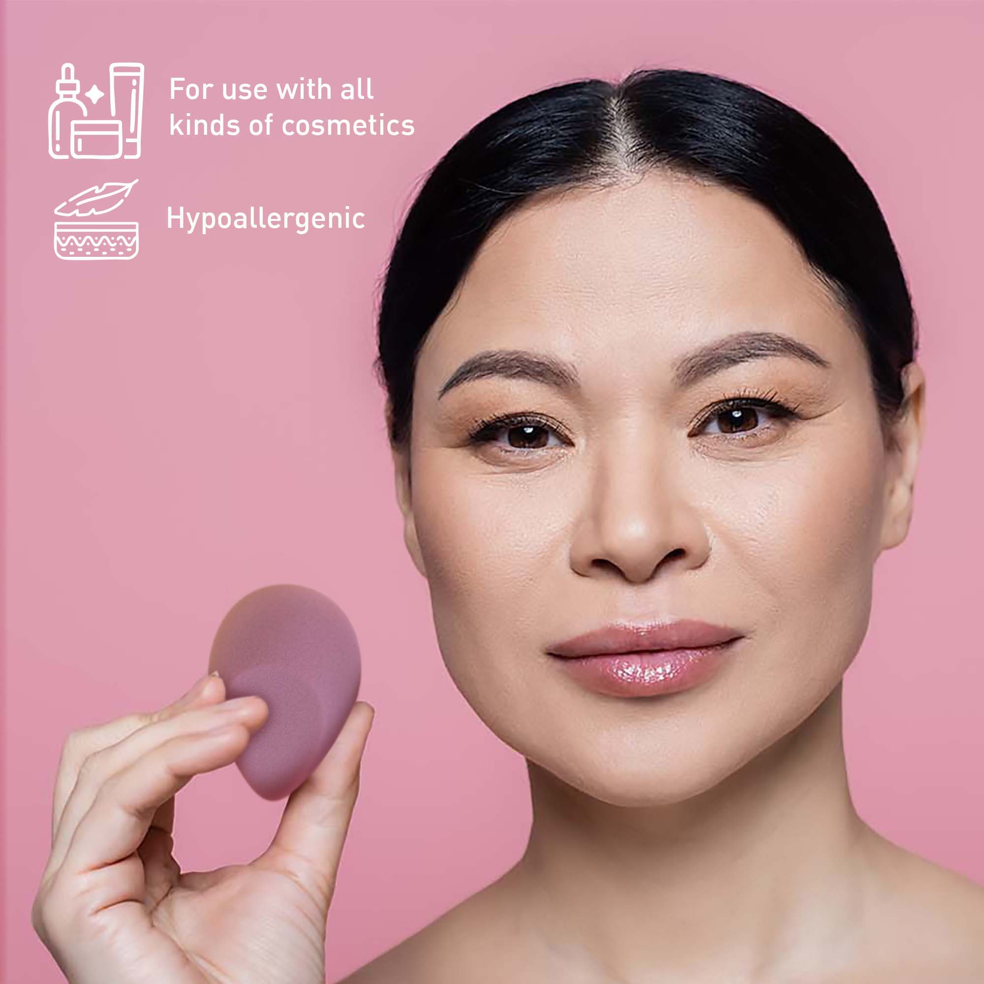 Pursonic Beauty Essentials Set – Studio Makeup Brush Set, Multi-Shape Sponges, and Dual-Sided Vanity Mirror with Bamboo Base