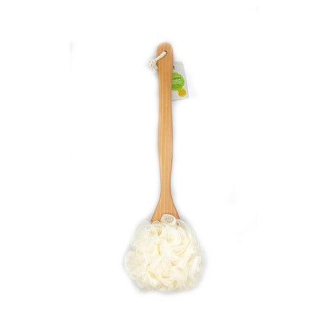 Dual Action Dry Brush & Mesh Sponge Combo with Lotus Wooden Handle