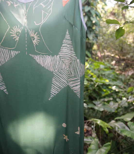 Andromeda Silk Dress in Jungle Altar