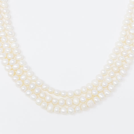 Three Strands Freshwater Pearl Necklace