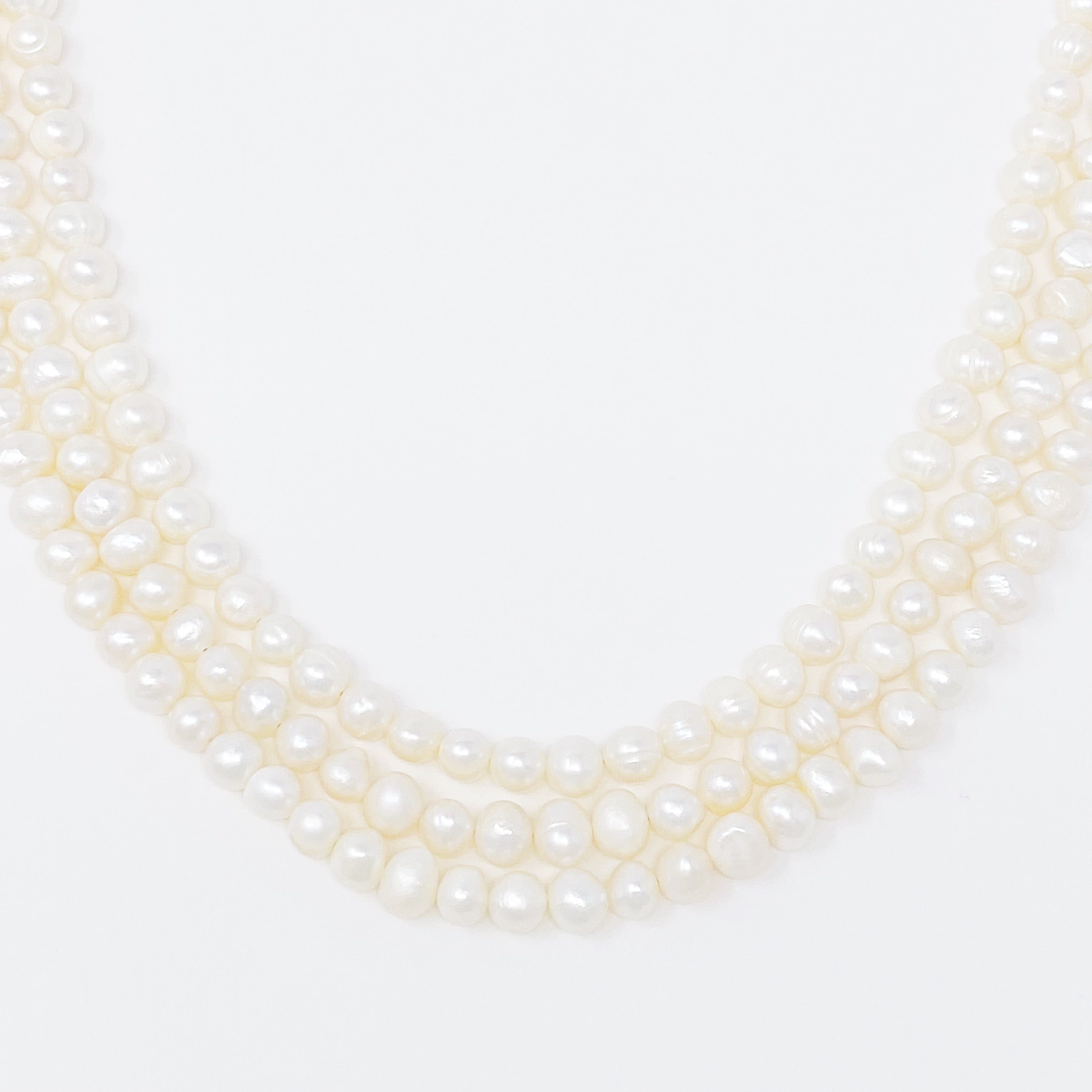 Three Strands Freshwater Pearl Necklace