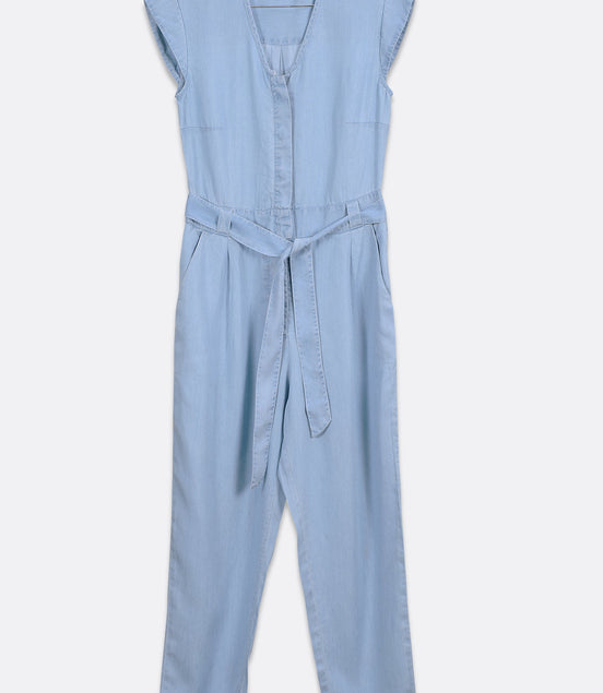 Evening Chai Jumpsuit in Blue Denim