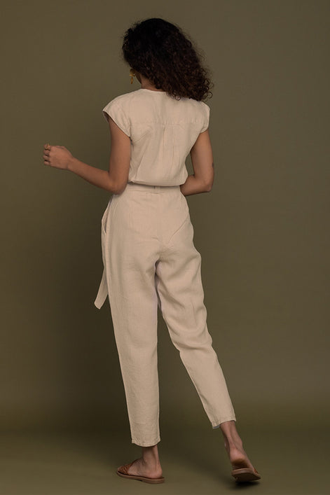 Evening Chai Jumpsuit in Neutral Beige