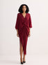 Front Twist Kaftan Dress in Burgundy