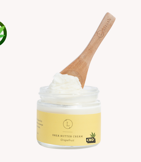 CBD Grapefruit Shea Butter Body Cream with CBD, Shea Body Lotion (THC free)