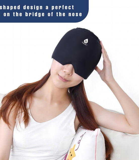 Reusable Hot and Cold Gel Ice Head Wrap – Instant Migraine Relief Cap
