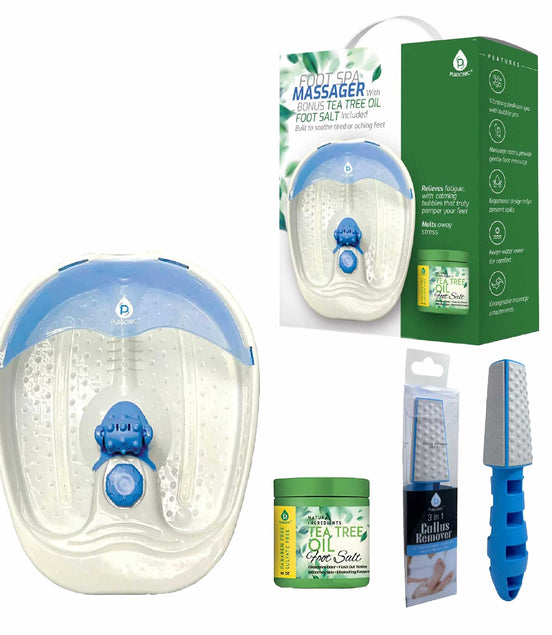 Pursonic Soothing Foot Spa Massager with Tea Tree Salt Scrub & Callus Remover.