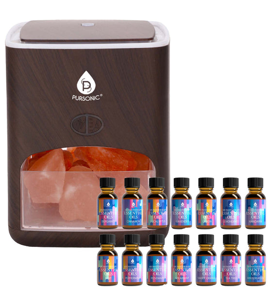 Himalayan Salt Diffuser & 14 Pack Essential Oils Set