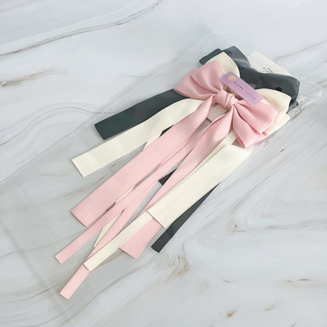 Double Bow Long Hair Clip Set of 3