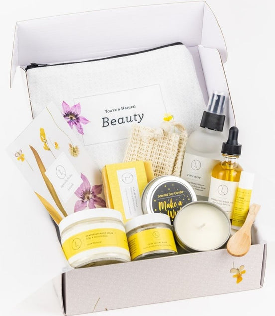 Citrus Care Package, Handmade Natural Bath and Body Gift Box, Thank You Gift,Mother's day Gift box, Holiday spa box