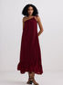The One-Shoulder Icon Dress in Ruby Crepe
