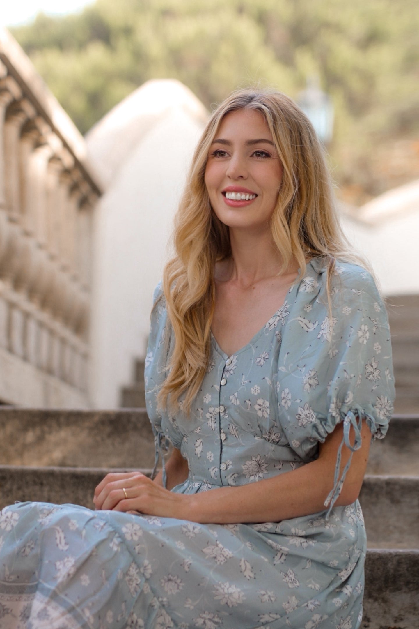 The Statement Puff Sleeve Dress in Contemporary Floral