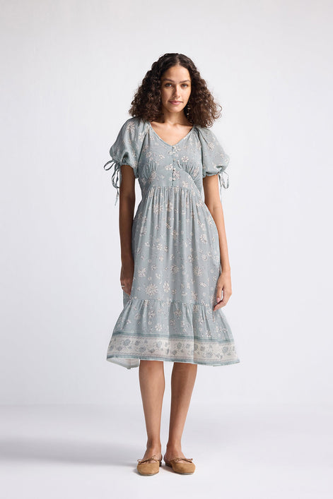 The Statement Puff Sleeve Dress in Contemporary Floral