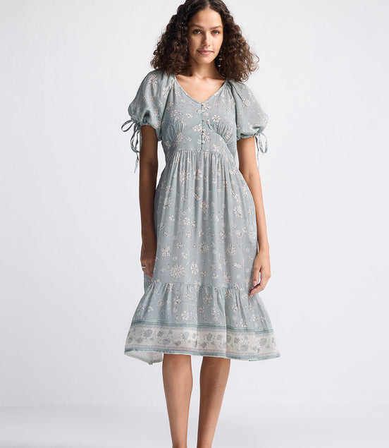 The Statement Puff Sleeve Dress in Contemporary Floral