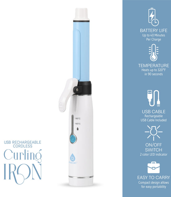 USB Rechargeable Cordless Curling Iron