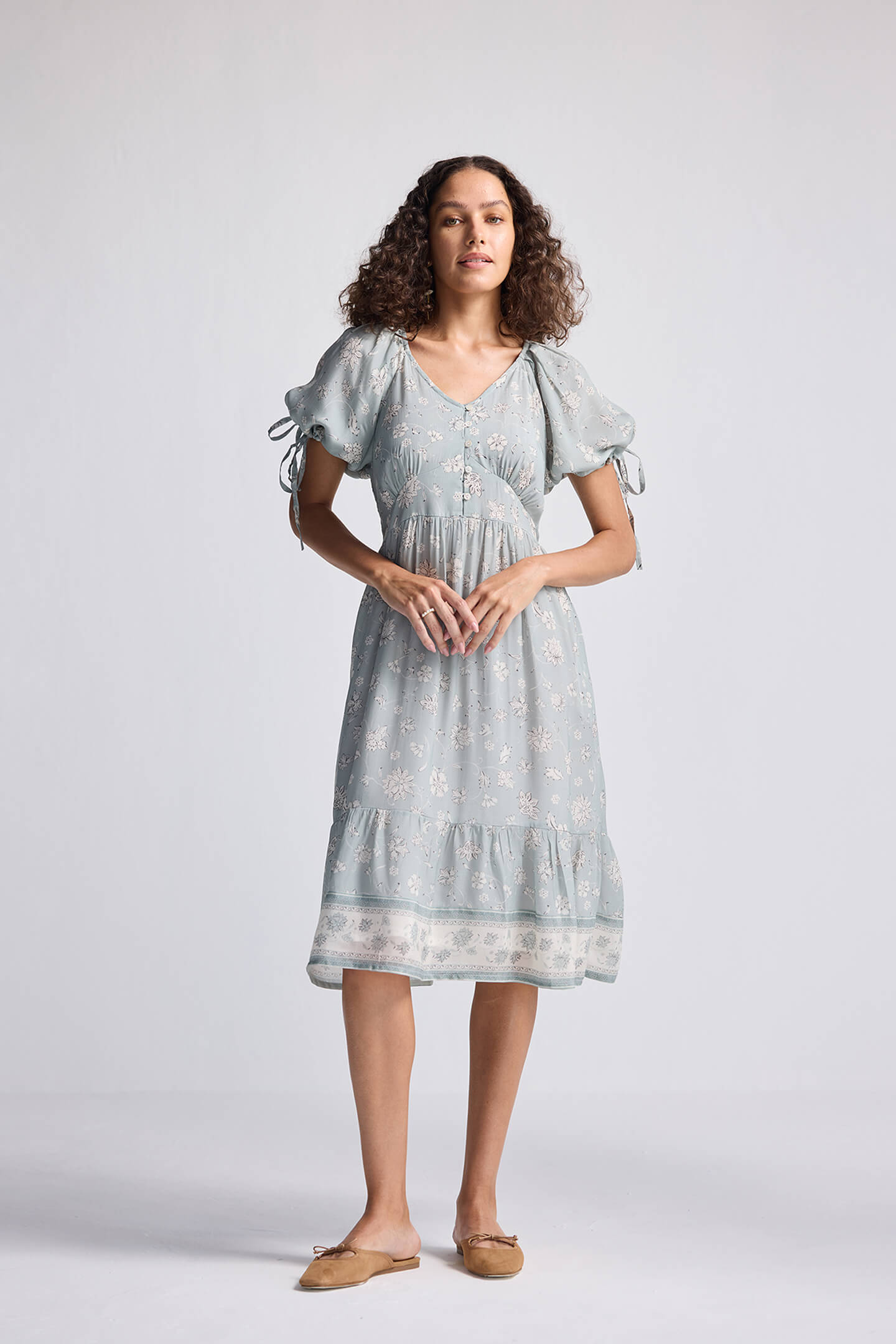 The Statement Puff Sleeve Dress in Contemporary Floral