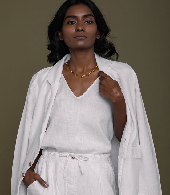 Hemp Three Piece Set in White