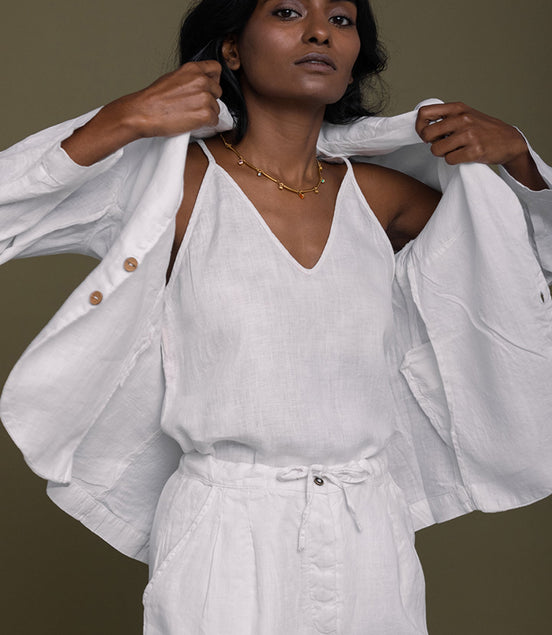 Hemp Three Piece Set in White