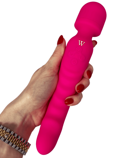 Venus - Dual-Head Wand Vibrator/ Soft, Warming Dildo