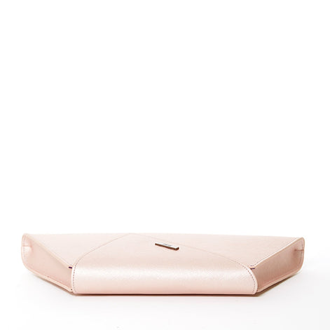 SUSU Rose Gold Metallic Leather Clutch Bag Unique Evening Purse Women's Handbag