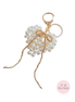 Pearl Knit Heart Beaded Bow Bag Charm