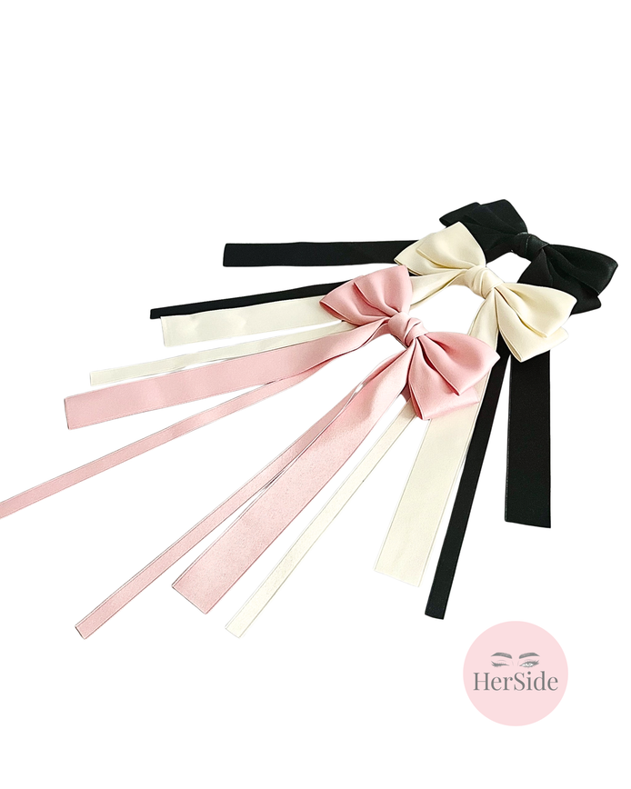 Double Bow Long Hair Clip Set of 3