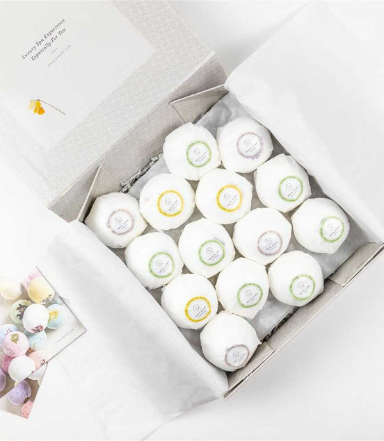 Bath Bombs Gift Box, Set of 14 Big 100% Natural Relaxing Bath Bombs