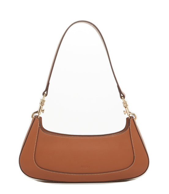 SUSU Leather Baguette Bag Brown Purse 90s Small  Shoulder Bag Y2K  Underarm Bag Trendy Handbag