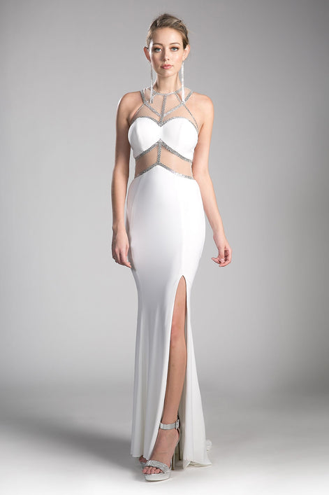 Beaded Stretch Knit Sheath Dress