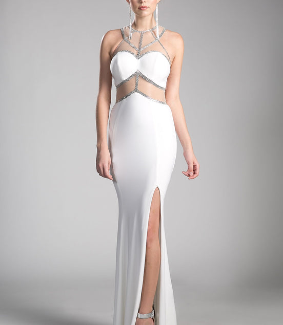 Beaded Stretch Knit Sheath Dress