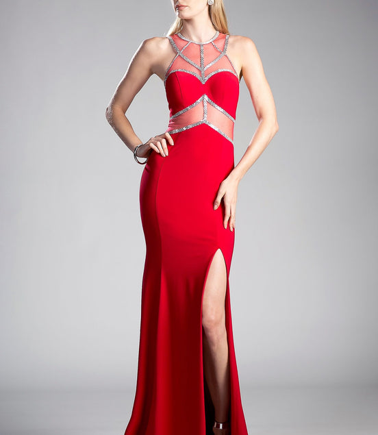 Beaded Stretch Knit Sheath Dress