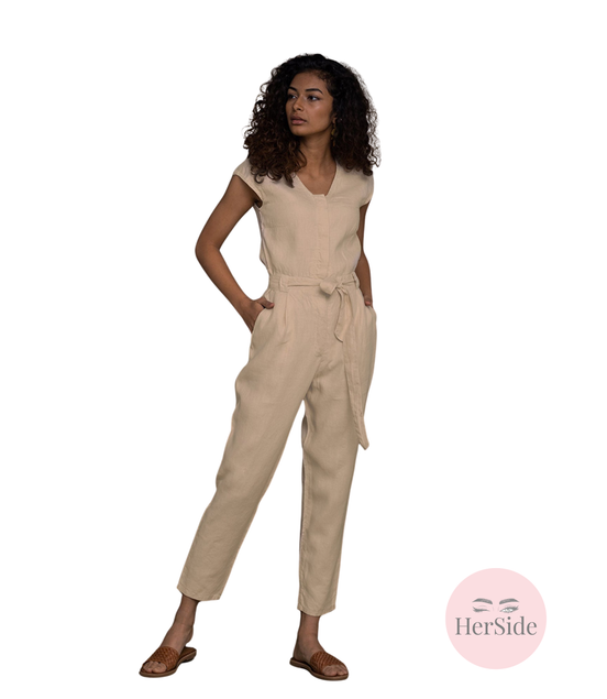 Evening Chai Jumpsuit in Neutral Beige