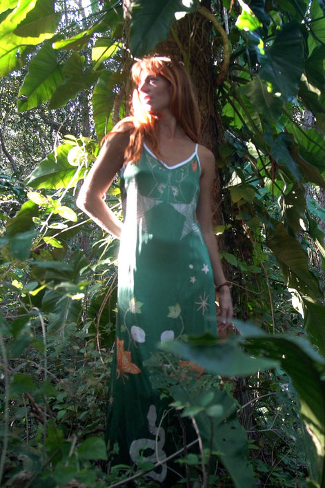 Andromeda Silk Dress in Jungle Altar