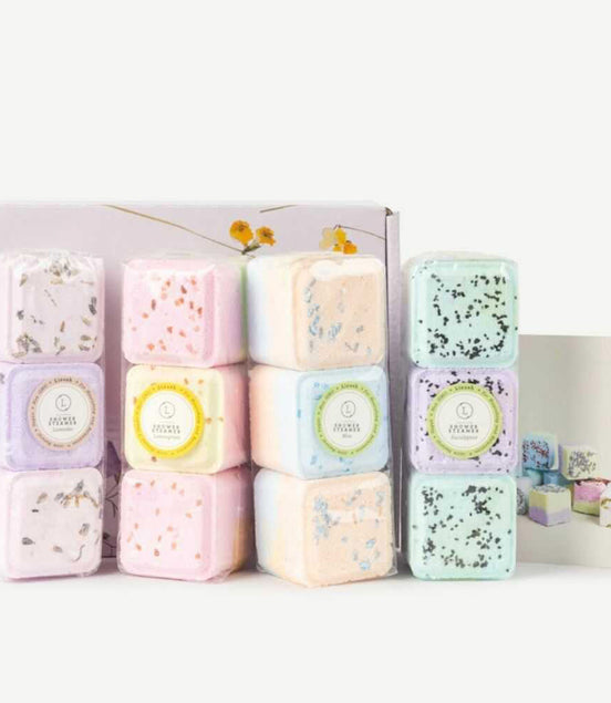 Shower Steamers, Set of 12 big fizzies, Cheer up Gift Set, Relaxing Gift Box