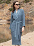 Women's Full Length Lightweight Waffle Spa Robe with Shawl Collar