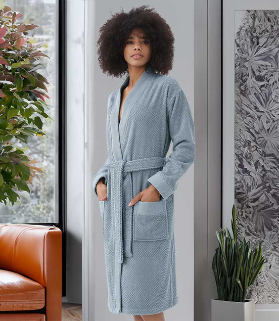 Women's Turkish Cotton Terry Kimono Robe - Luxurious Terry Cloth Bathrobe