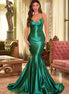 Glitter Stretch Satin Mermaid Gown